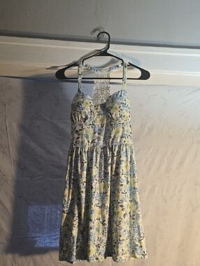 No Boundaries Blue and Yellow Floral Dress